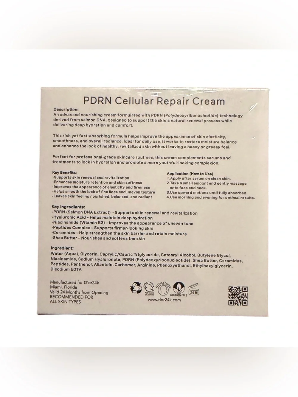 D'OR24K Prestige PDRN Cellular Repair Cream